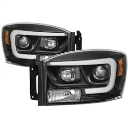 Spyder Auto V2 Projector Headlights With Integrated Light Bar Drl – Matte Black Finish 1